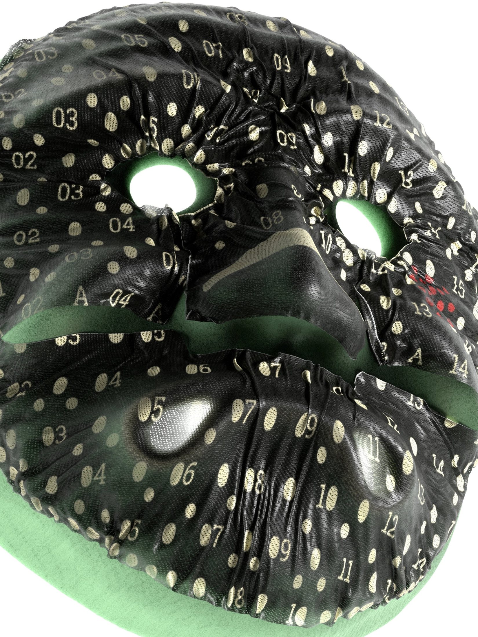 Dots and numbers — plaster, clay, houdini, cops, type by Mathieu Missiaen