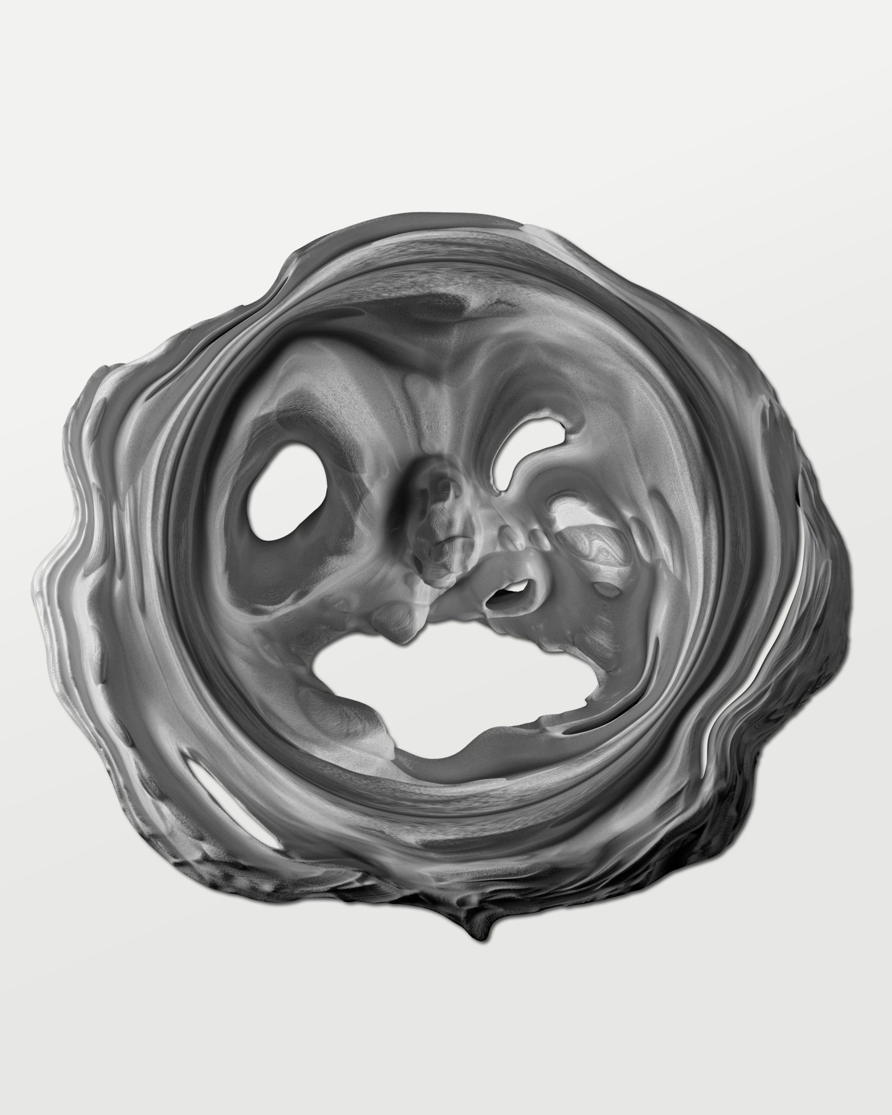Melt III — plaster, clay, houdini, cops, type by Mathieu Missiaen