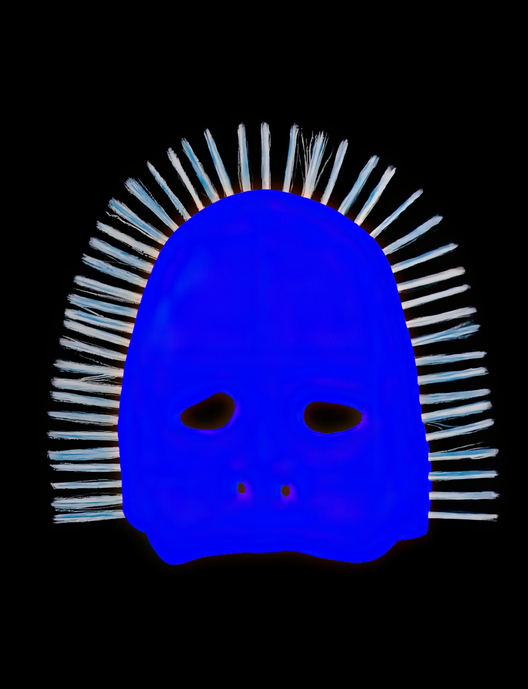 Blue spines — plaster, clay, houdini, cops, type by Mathieu Missiaen